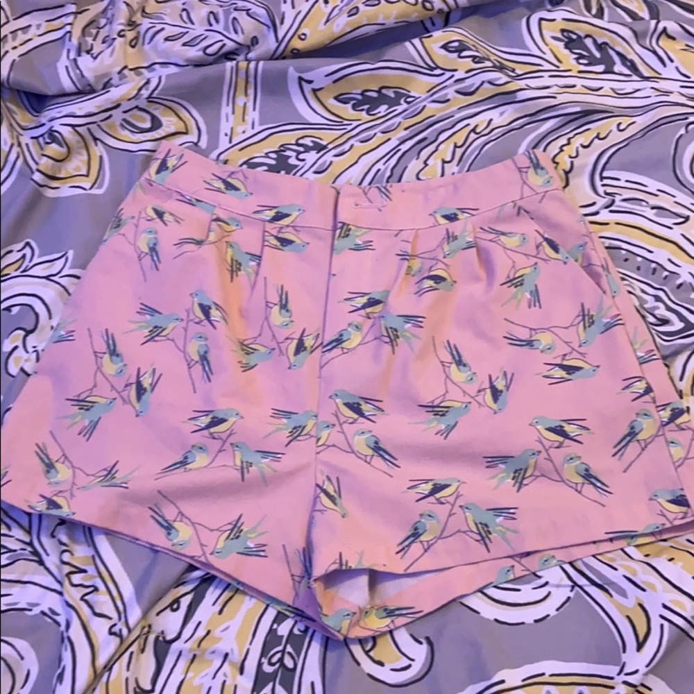 High waisted humming bird shorts